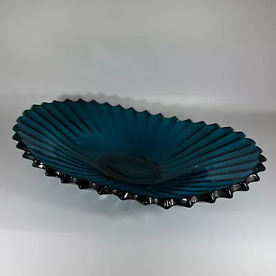 Buy Sowerby Blue Glass Fruit Bowl Dish 1950/60s • 20£