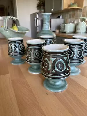 Buy Vintage Cinque Ports Pottery Carafe And Six Goblets  • 26£