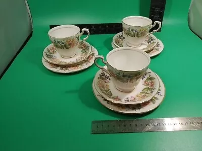 Buy Paragon Fine Bone China - County Lane - Trio, Cup, Saucer, Side Plate X3 • 12.95£