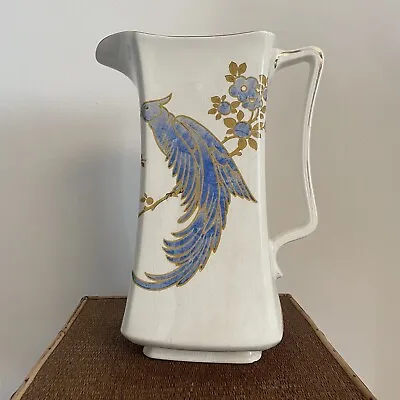 Buy Large Vintage Art Deco 1930s White Porcelain Flower Vase Jug Bird Of Paradise • 45.30£