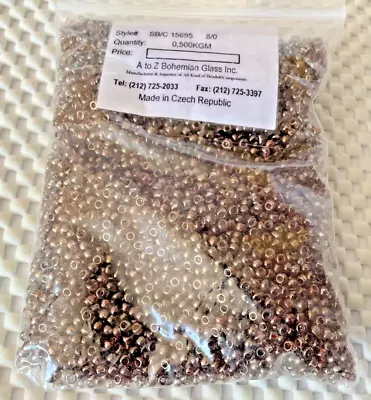 Buy VINTAGE BOHEMIAN  CZECH GLASS SEED  BEADS. CLOSURE STOCK. 160g LOT *5* BROWN. • 1.99£