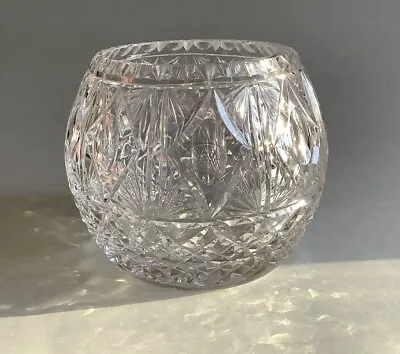 Buy Vintage Heavy Cut Crystal Glass 12cm Tall Vase / Bowl • 26.95£