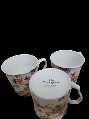 Buy Shannonbridge Pottery Set Of 3 Rare Flowery Teacups Mug  Buds  Made In Ireland • 31.29£