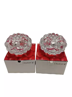 Buy Orrefors Crystal Votive Candle Raspberry Bubble Art Glass Anne Nilsson X2 Boxed • 9.99£