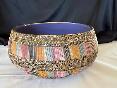Buy Italian Art Pottery Large Bowl Aldo Londi Bitossi  Seta  Ceramic Italy Mcm Gold • 239.75£
