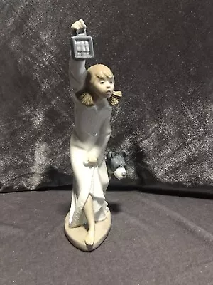 Buy Nao Lladro - Girl With Lantern & Dog Figurine - Who's There - 1989 - B • 28.99£