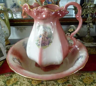 Buy Vintage  Jug And Water Bowl - Ironstone (England). Excellent Condition. • 52£