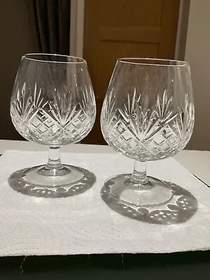 Buy Edinburgh Crystal International Clear Cut Brandy Glasses X 2 • 4.99£