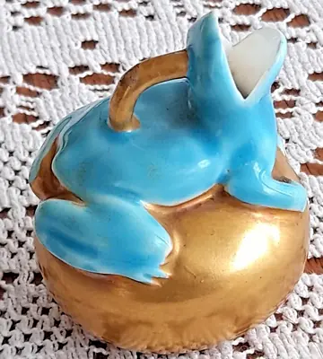 Buy Very Small, Rare Copeland Etruscan Majolica, Jug ~ Frog  On Top Of A Gilded Ball • 19.99£