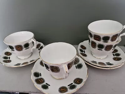 Buy Cotswold Fine Bone China MCM Retro Tea Cup And Saucers. Set Of 4. • 15.99£