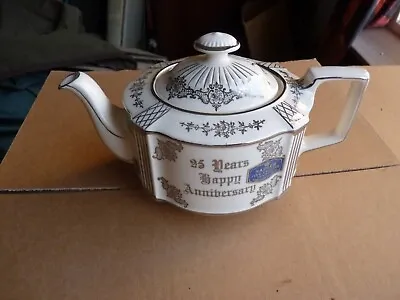 Buy Vintage James Sadler 25 Years Happy Anniversary Teapot • 20£