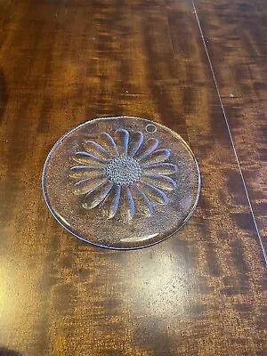 Buy Vintage 70’s Dartington Glass Daisy Cheese, Cake Serving Plate, Frank Thrower • 10£
