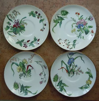 Buy 4 Antique Minton Fine China Saucers, Floral/botanic Designs 1891-1902 Gd Condit. • 32£