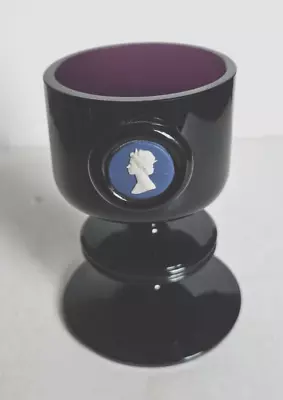 Buy Wedgwood Glass Sheringham Candlestick Silver Jubilee With Jasper Cameo - 10 Cm • 25£