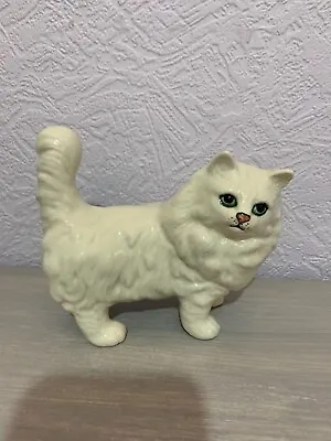 Buy Beswick, White Porcelain Standing Persian/Maine Coon Cat. • 25£
