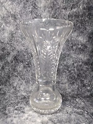 Buy Vintage Retro Clear Royal Doulton England Crystal Glass Ball Bottom Vase Signed  • 9.99£