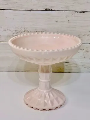 Buy Pink Milk Glass Pedestal Glassware Farmhouse Vintage Decor 6  Diam 5.5  Tall • 37.85£