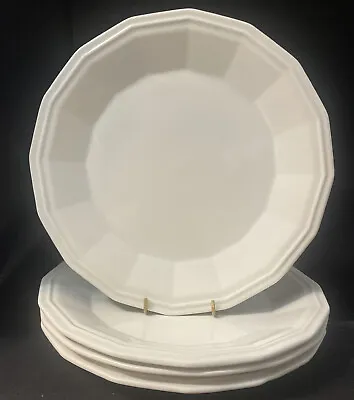Buy Set Of 4 Design Group USA White Dover Ironstone 9 3/4” Dinner Plates • 18.96£