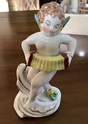 Buy Antique Porcelain Figurine Angel Cherub Putti Musical CAPODIMONTE NAPLES MARK • 22£
