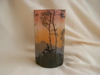 Buy LEGRAS,ANTIQUE FRENCH CAMEO GLASS VASE,SHEPHERD IN FOREST,EARLY 20th CENTURY. • 276.71£