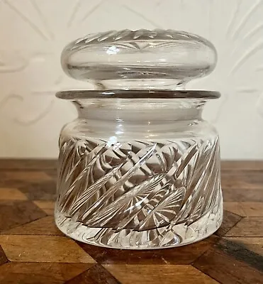 Buy Vintage Cut Glass Crystal Spice Preserve Marmalade Jam Honey Jar Lidded Pot • 12£