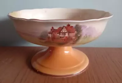 Buy 1930s Art Deco Royal Doulton Footed Serving/Fruit Bowl With Village Scene • 29£