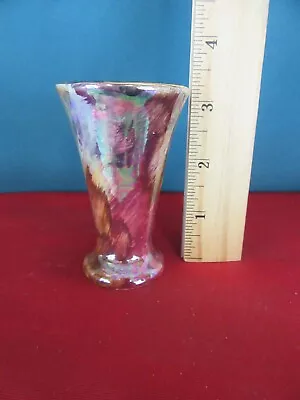Buy 11.  OLD COURT WARE Vintage Lusterware Small Multi Colored Vase Made In England • 19.17£