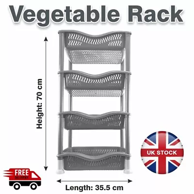 Buy 4 Tier Vegetable Fruit Storage Basket Rack Kitchen Utility Stacking Stackable • 11.99£