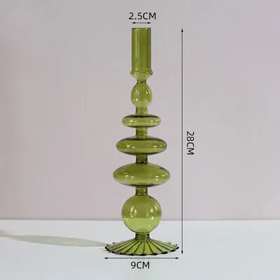 Buy Nordic Glass Candle Holder Dinner Home Decor Romantic Candlestick For Wending • 9.39£