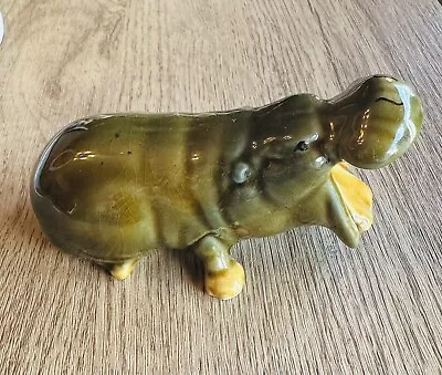 Buy Szeiler Hippo Yawning In Dark Glaze Made In England Hand Painted 1960 • 14£