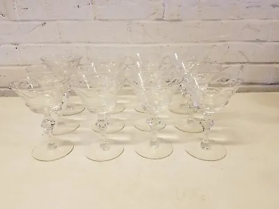 Buy Vintage Crystal Glass Set Of 12 Clear Decorative Champagne Glasses • 312.24£
