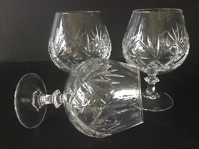 Buy Crystal Brandy Glasses Balloon Snifter Vintage Crystal Set Of 3 VINTAGE 1980s • 18.99£