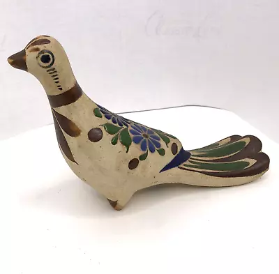 Buy Mexican Pottery Painted Bird Tonala Dove Flowers Sandstone 7  • 33.61£