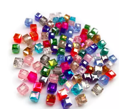 Buy Round Tear Drops Square Czech Crystal Glass Faceted Beads Mixed Colour Jewellery • 4.99£