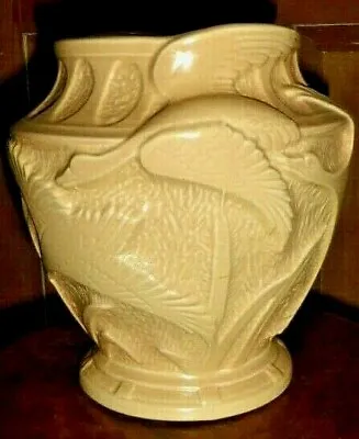 Buy Stunning 1930s Art Deco BURLEIGH WARE Cream Glaze Flying Geese Vase Or Jardinier • 49£