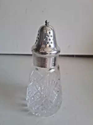 Buy Lovely Cut Glass And Silver Plated Sugar Shaker.  In Excellent Condition. • 14.99£