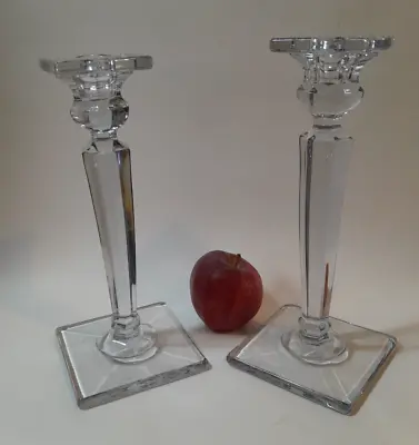 Buy A Pair Of  Vintage Chippendale Glass Candlesticks / Candle Holders • 35£