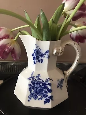 Buy Vintage Vase Snake Hydra Sevres China Ironstone Jug Victorian Antique Blue White • 18£