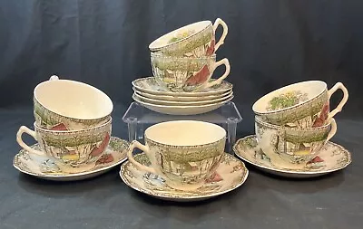 Buy Johnson Bros THE FRIENDLY VILLAGE Cup & Saucer Set THE ICE HOUSE (KMT) • 4.72£