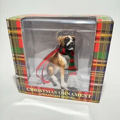 Buy Boxer In Scarf Dog Christmas Holiday Ornament Sandicast Ornaments De Noël • 9.12£