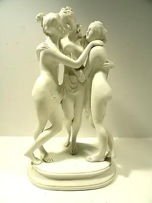 Buy The Three Graces Parian Ware Nude Figurine Sculpture • 125.83£