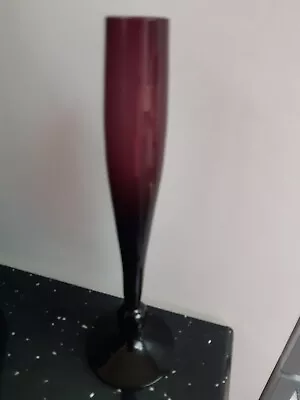 Buy 🏺Vintage Amethyst Glass Bud Vase Scandinavian Design 1960s 8  High Purple Hue • 11£