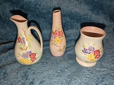 Buy Collection Of 3 Pieces E Radford Hand Painted (QL)  Floral  Ceramics - VGC • 11.50£