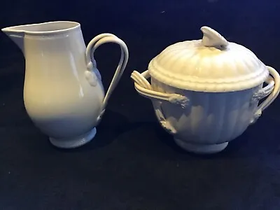 Buy Vintage Leedsware Classical Creamware Lidded Pot And Small Jug Bundle. • 20£