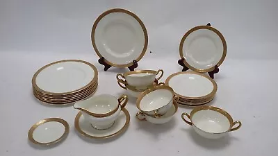 Buy Royal-Doulton - Royal Gold - English Fine Bone China Dinner Set Soup Bowl Plate • 9.99£