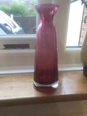 Buy Dartington Crystal Cranberry Pink Glass Bud Vase • 12.99£