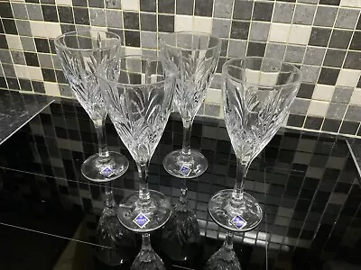 Buy Vintage Jihlavske Sklarny Bohemia 1845 Crystal Wines Glasses X4 Boxed • 30£