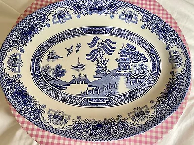 Buy Willow Pattern Oval Plate By English Ironstone Ltd. 260cm Long • 12£