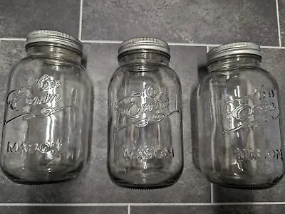 Buy Vintage Eerin '633 Mason Jars X 3 • 10£