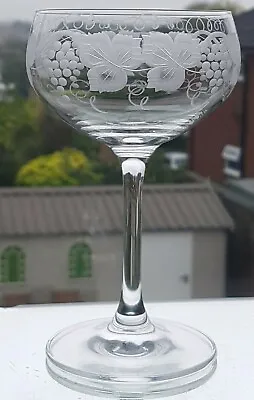 Buy 1 X FABULOUS VICTORIAN STYLE GRAPE & VINE  ENGRAVED CHAMPAGNE GLASSES /COUPES • 19.50£